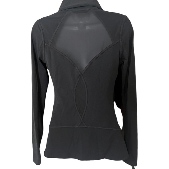 Athleta Bliss Out Asymmetric Zip Cowl Neck Gray Mesh Back Jacket Size XXS - Picture 5 of 12